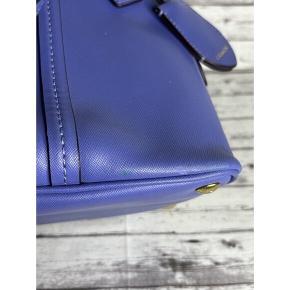 Vintage Coach Peyton Leather Cora Domed Satchel F25671 SV/CERULEAN BLUE - Picture 13 of 16